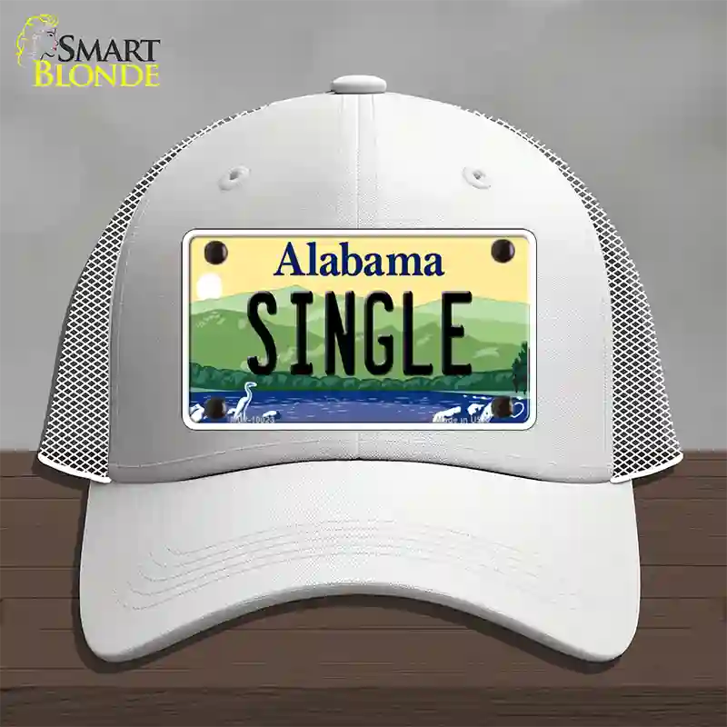 Single Alabama Novelty License Plate Hat Mesh / White