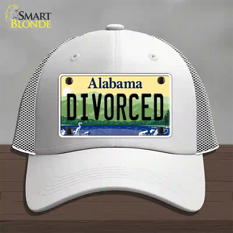 Divorced Alabama Novelty License Plate Hat Mesh / White