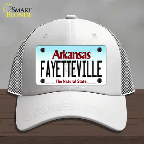 Fayetteville Arkansas Novelty License Plate Hat Mesh / White