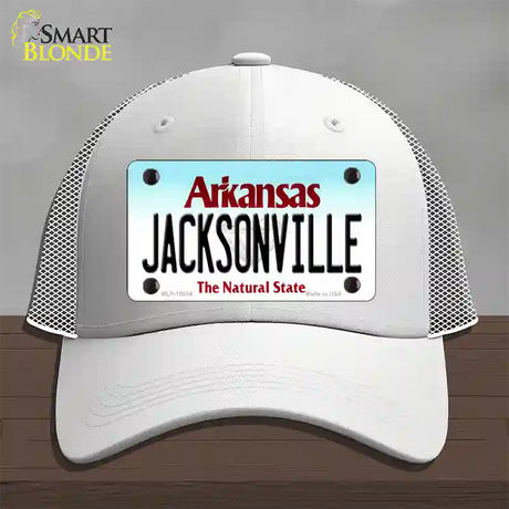 Jacksonville Arkansas Novelty License Plate Hat Mesh / White