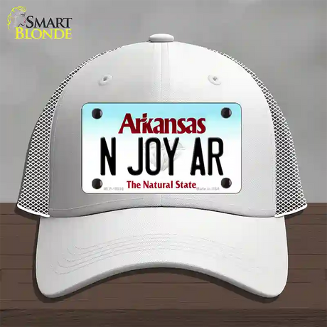 N Joy AR Arkansas Novelty License Plate Hat Mesh / White