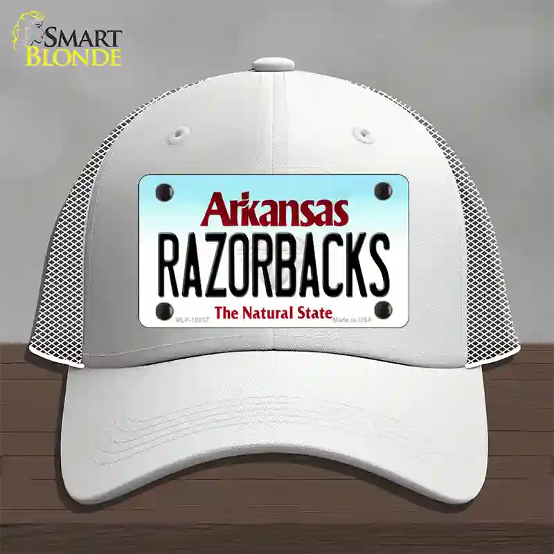 Razorbacks Arkansas Novelty License Plate Hat Mesh / White