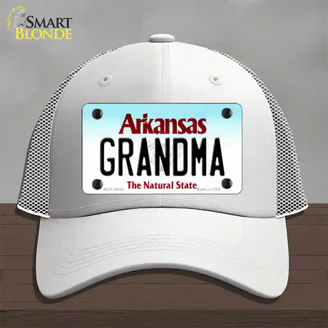 Grandma Arkansas Novelty License Plate Hat Mesh / White