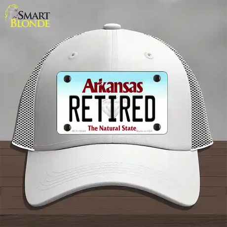 Retired Arkansas Novelty License Plate Hat Mesh / White