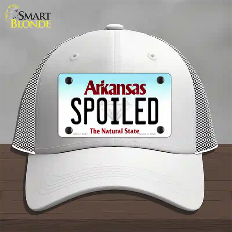 Spoiled Arkansas Novelty License Plate Hat Mesh / White