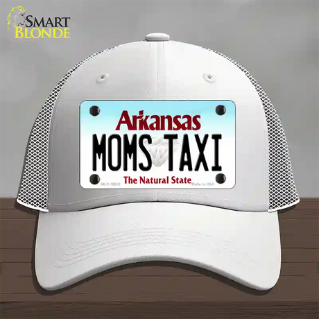 Moms Taxi Arkansas Novelty License Plate Hat Mesh / White