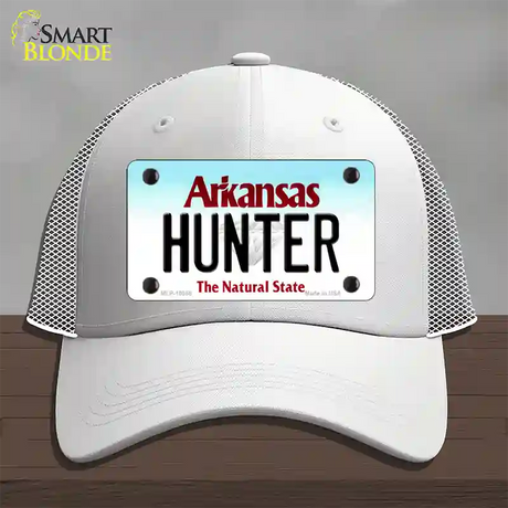 Hunter Arkansas Novelty License Plate Hat Mesh / White