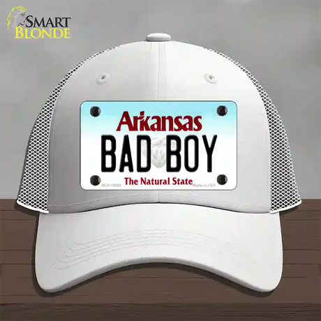 Bad Boy Arkansas Novelty License Plate Hat Mesh / White