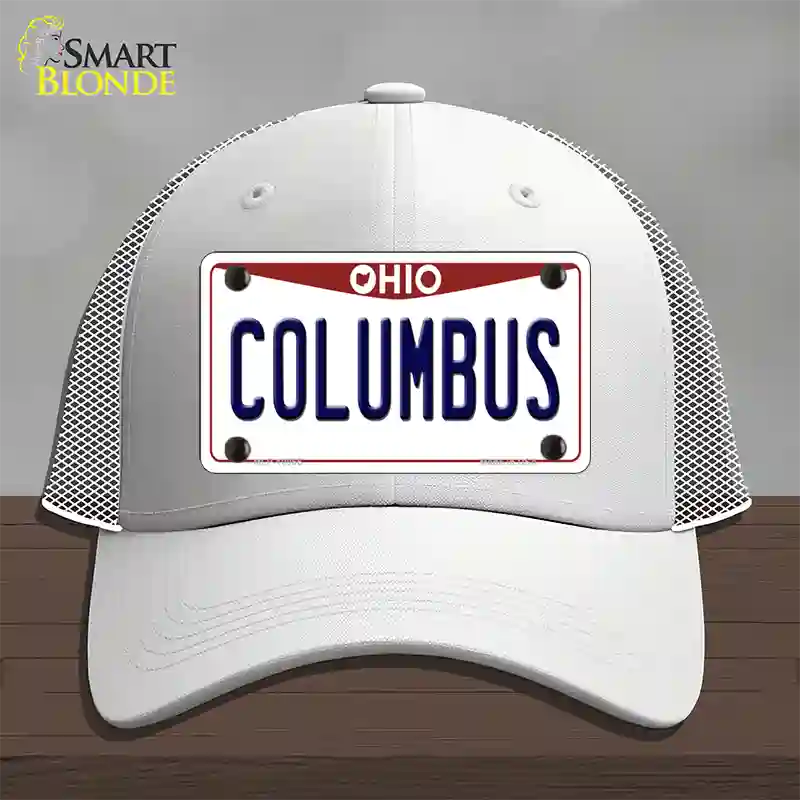 Columbus Ohio Novelty License Plate Hat Mesh / White