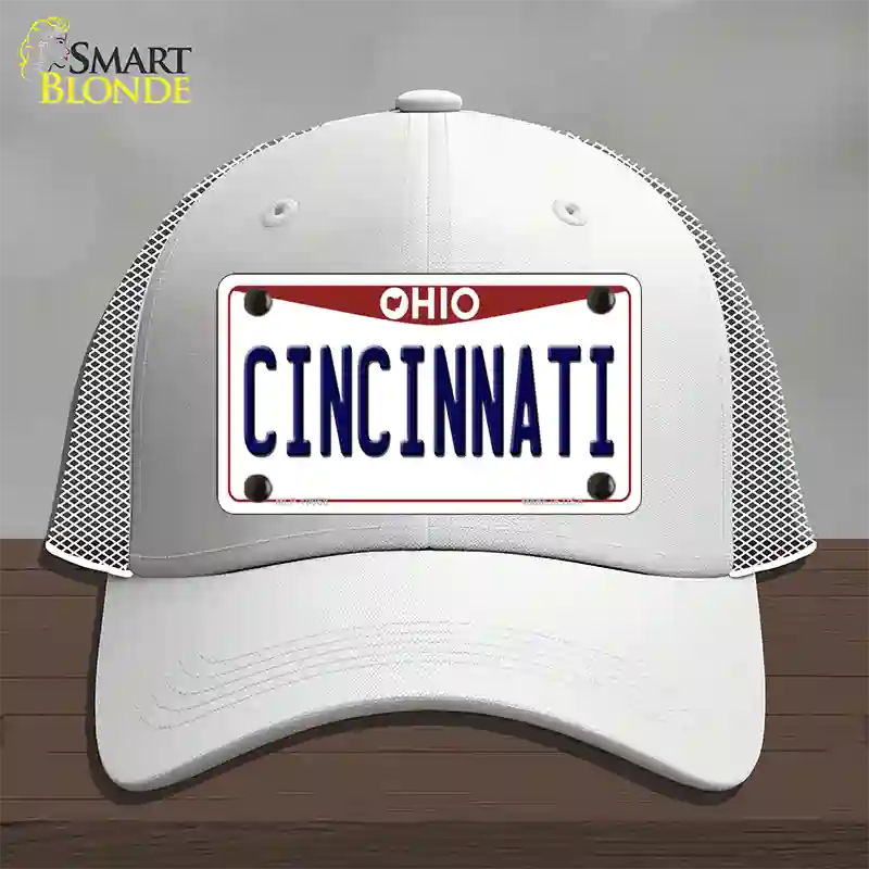 Cincinnati Ohio Novelty License Plate Hat Mesh / White