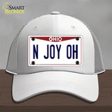 N Joy OH Ohio Novelty License Plate Hat Mesh / White