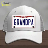 Grandpa Ohio Novelty License Plate Hat Mesh / White