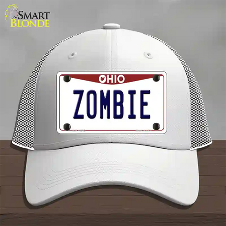 Zombie Ohio Novelty License Plate Hat Mesh / White