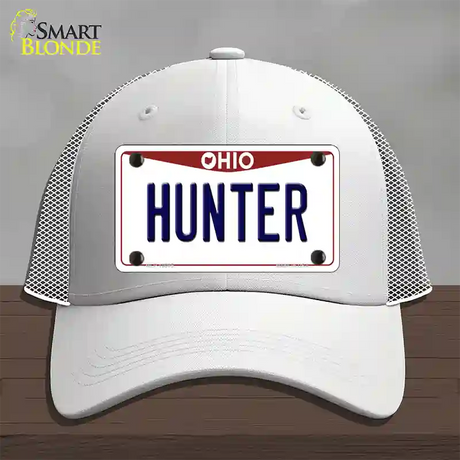 Hunter Ohio Novelty License Plate Hat Mesh / White