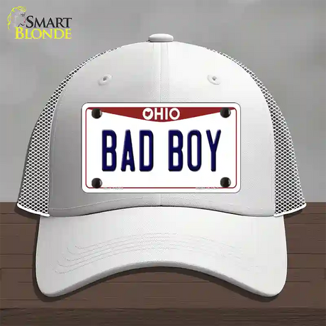 Bad Boy Ohio Novelty License Plate Hat Mesh / White