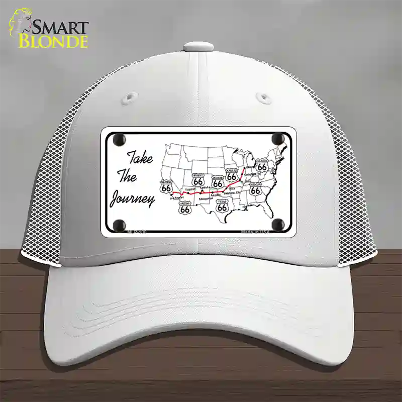 Take The Journey Novelty License Plate Hat Mesh / White