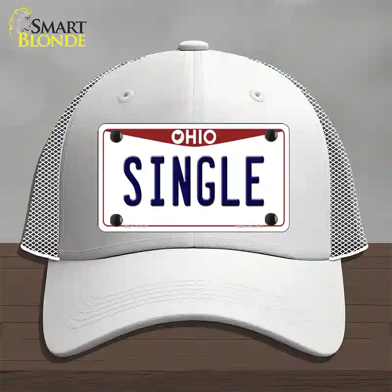 Single Ohio Novelty License Plate Hat Mesh / White