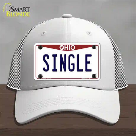 Single Ohio Novelty License Plate Hat Mesh / White