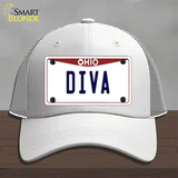 Diva Ohio Novelty License Plate Hat Mesh / White