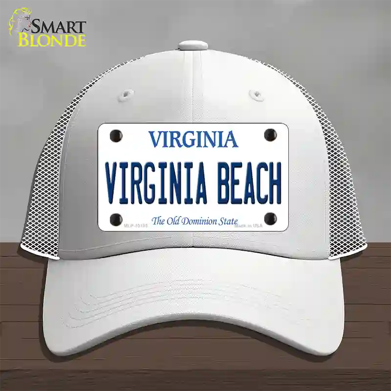 Virginia Beach Virginia Novelty License Plate Hat Mesh / White