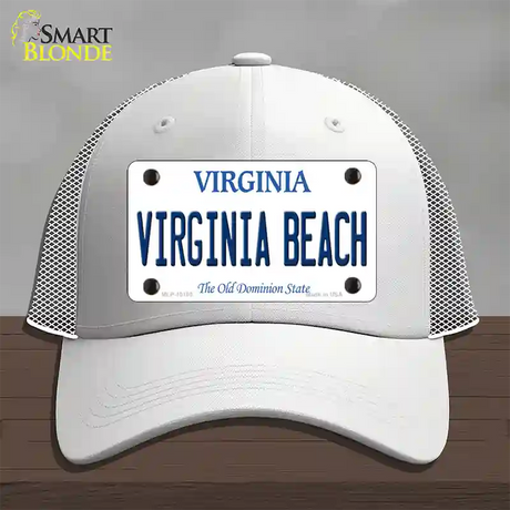 Virginia Beach Virginia Novelty License Plate Hat Mesh / White