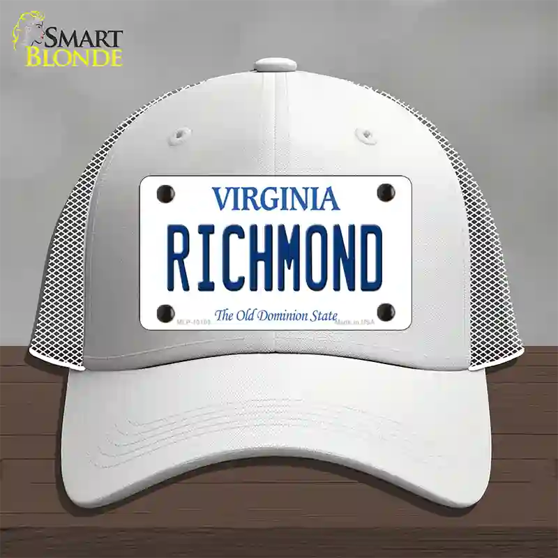 Richmond Virginia Novelty License Plate Hat Mesh / White