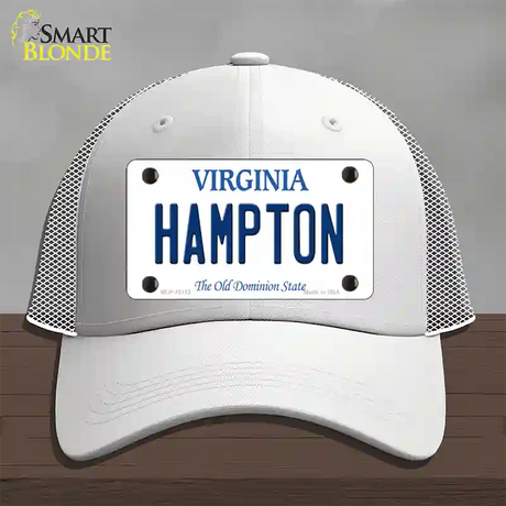 Hampton Virginia Novelty License Plate Hat Mesh / White