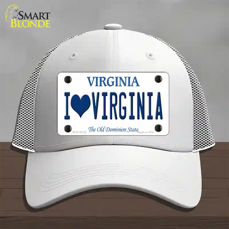 I Love Virginia Novelty License Plate Hat Mesh / White