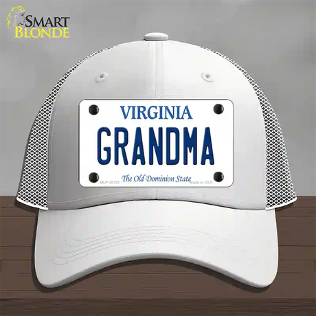 Grandma Virginia Novelty License Plate Hat Mesh / White