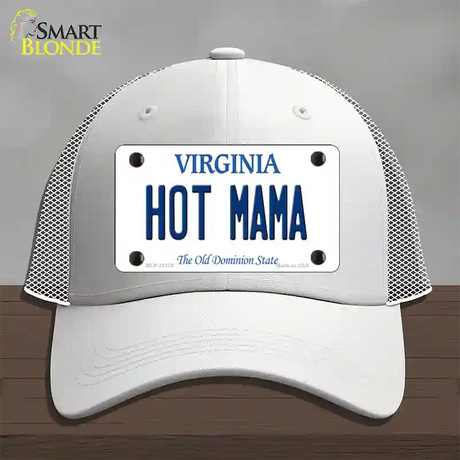 Hot Mama Virginia Novelty License Plate Hat Mesh / White