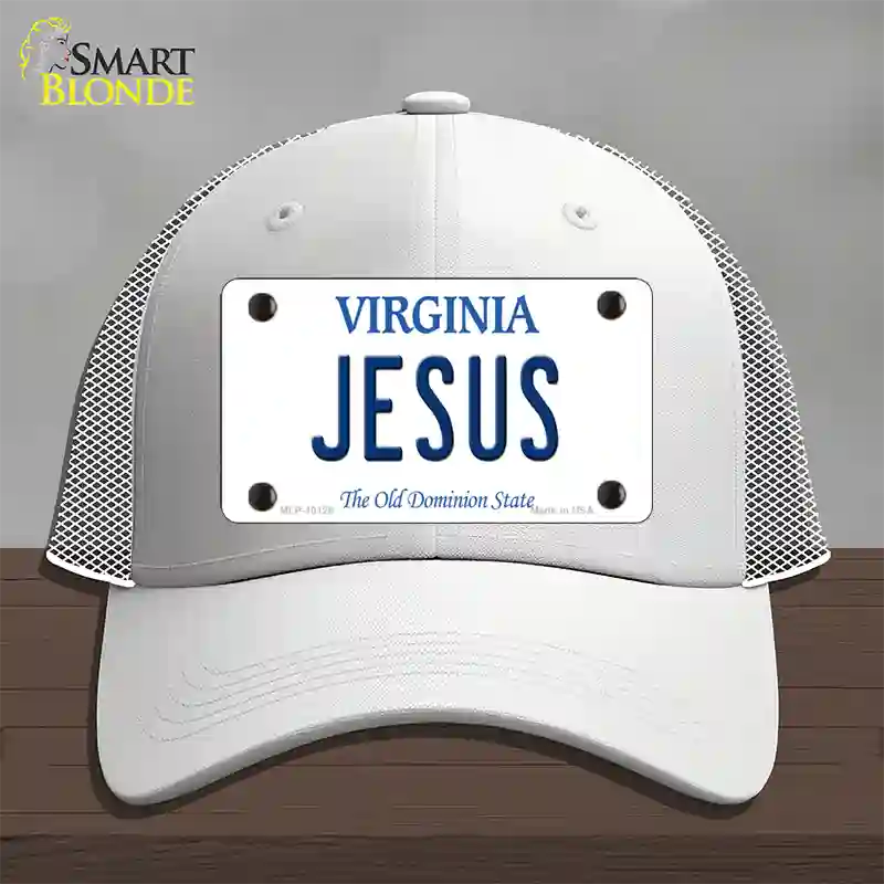 Jesus Virginia Novelty License Plate Hat Mesh / White