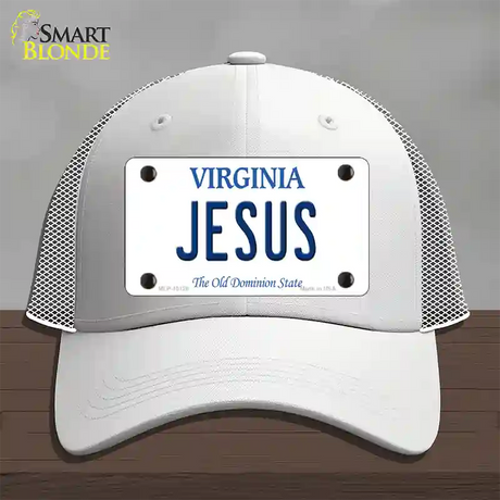 Jesus Virginia Novelty License Plate Hat Mesh / White