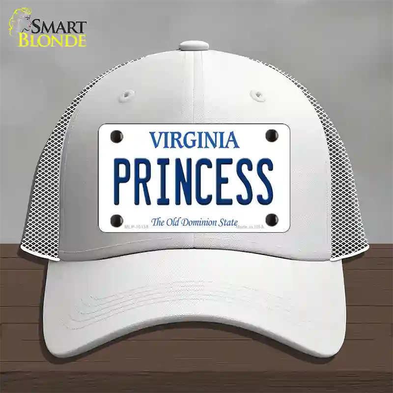 Princess Virginia Novelty License Plate Hat Mesh / White