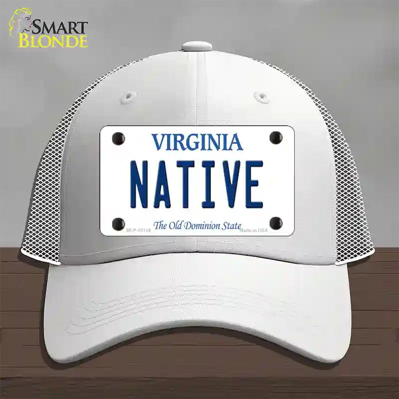 Native Virginia Novelty License Plate Hat Mesh / White