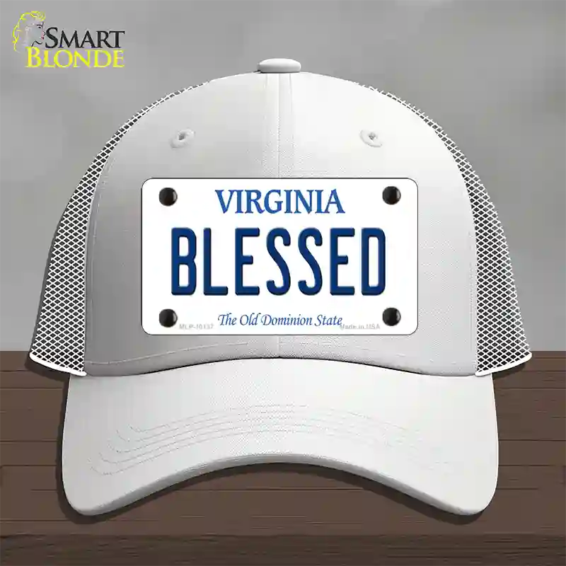 Blessed Virginia Novelty License Plate Hat Mesh / White