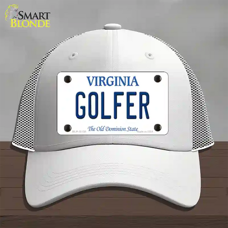 Golfer Virginia Novelty License Plate Hat Mesh / White