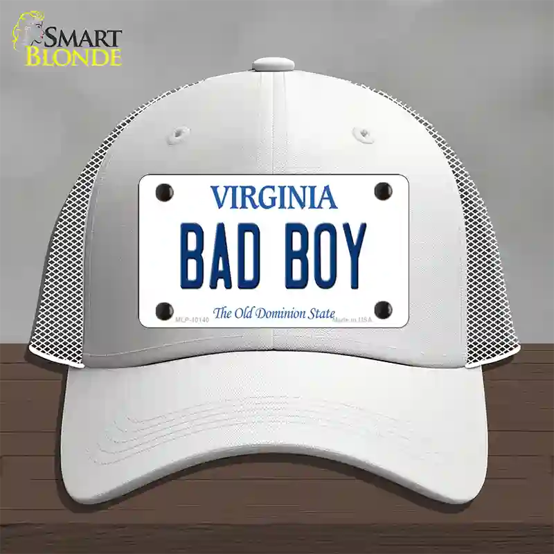 Bad Boy Virginia Novelty License Plate Hat Mesh / White