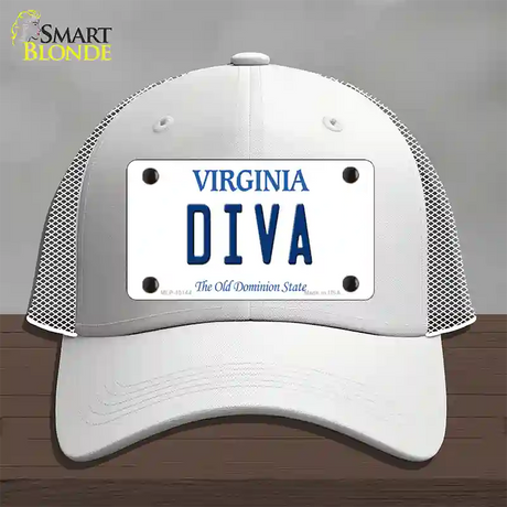 Diva Virginia Novelty License Plate Hat Mesh / White