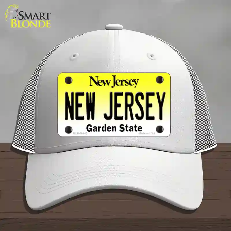 New Jersey Garden State Novelty License Plate Hat Mesh / White