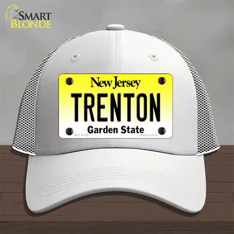 Trenton New Jersey Novelty License Plate Hat Mesh / White