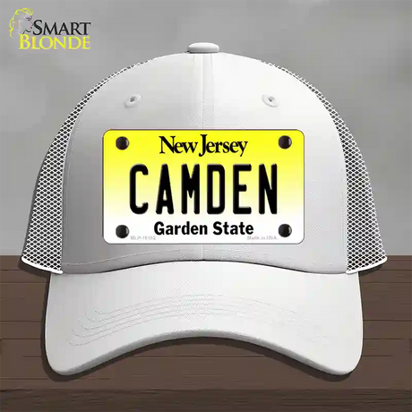 Camden New Jersey Novelty License Plate Hat Mesh / White