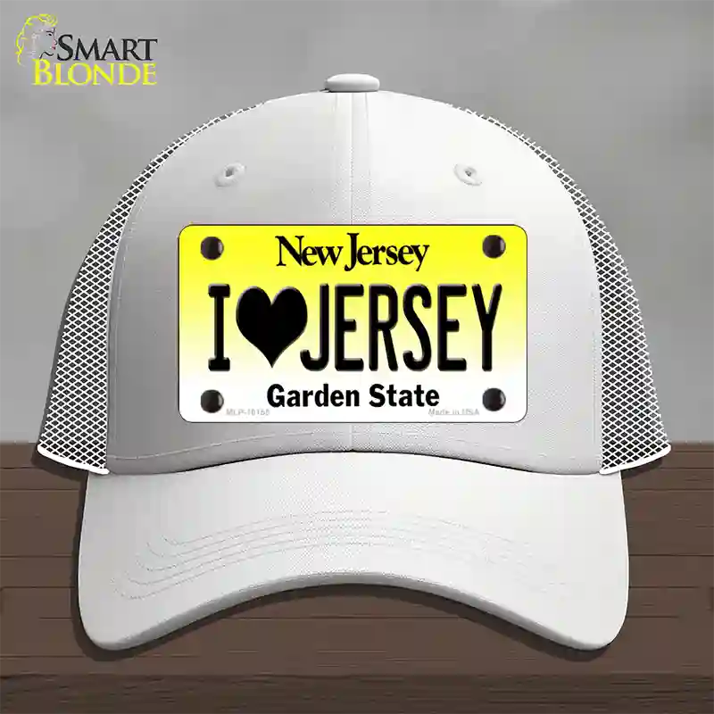 I Love Jersey New Jersey Novelty License Plate Hat Mesh / White