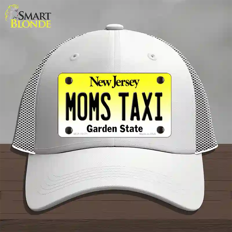 Moms Taxi New Jersey Novelty License Plate Hat Mesh / White