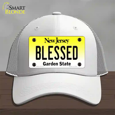 Blessed New Jersey Novelty License Plate Hat Mesh / White