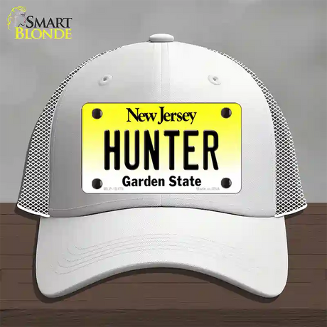 Hunter New Jersey Novelty License Plate Hat Mesh / White