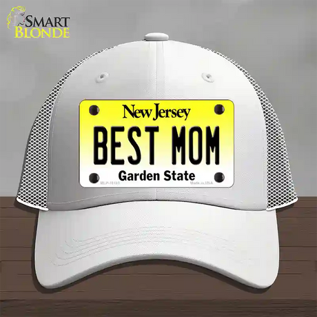 Best Mom New Jersey Novelty License Plate Hat Mesh / White