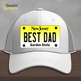 Best Dad New Jersey Novelty License Plate Hat Mesh / White