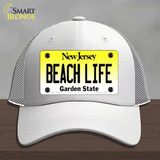 Beach Life New Jersey Novelty License Plate Hat Mesh / White