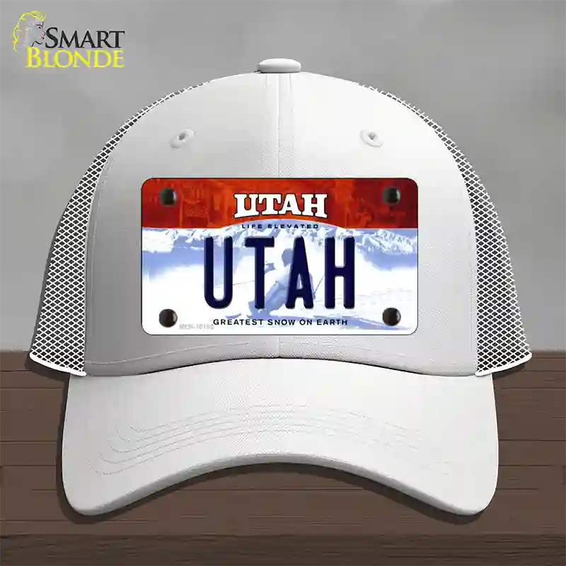 Utah Life Elevated Novelty License Plate Hat Mesh / White