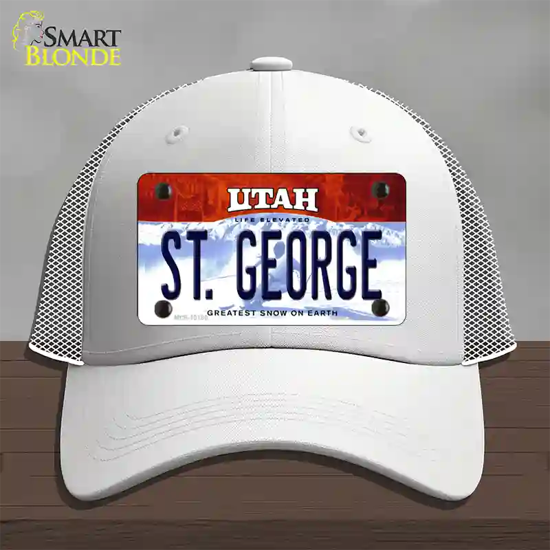 St George Utah Novelty License Plate Hat Mesh / White